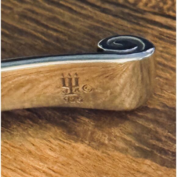 Retired James Avery Sterling Silver Greek Scroll Cuff Bangle Bracelet - Picture 3 of 12